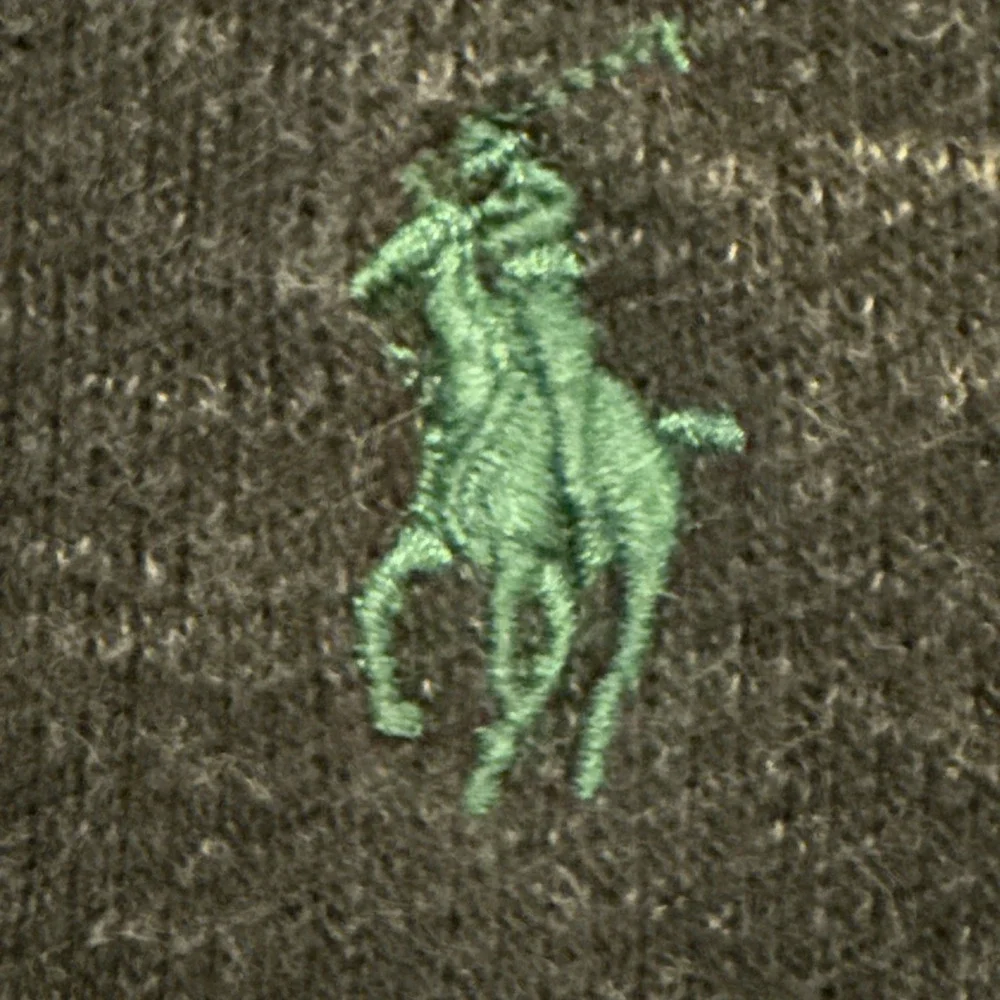 Vtg. Polo Ralph Lauren 1/4 Zip Pullover Sweater Blue Cotton L Green Pony Logo